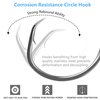 Circle Hooks Saltwater Catfish Hooks, 110pcs Offset Circle Hooks Octopus Hooks Fishing Inline Circle Hooks 2X Strong Saltwater Circle Hooks Catfishing Tackle Size 6/0#-Black