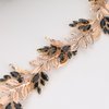 BERYUAN Rhinestone Leaves Wedding Hair Vine Crystal Rhinestone Gold Leaves Hair Vine Women Wedding Hair Accessories Crystal Rhinestone Wedding Headpiece for Women (black)