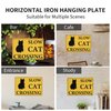 Slow Cat Crossing Xing 8"x12" Funny Novelty Metal Tin Sign Farm Organic Country Home Decor Wall Sign Suitable for Indoor and Outdoor Yard Sign