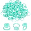 200 PCS Disposable Glue Cup Lash Tattoo Nail Art Pigment Rings 2 Slots Plastic Glue Ring Holders Palette for Eyelash Extension Beauty Tool Bulk (Green)