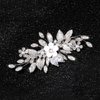 Jeairts Flower Rhinestone Hair Clips Silver Leaf Wedding Hair Pieces Glitter Floral Headpiece Hair Barrette Crystal Bridal Hair Accessories for Women and Girls