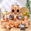 Fainne 12 Pcs Dog Party Favors Boxes with 12 Pcs Mini Plush Dog Set Puppy Treat Boxes Adopt A Puppy Party Favors Foldable Adopt Pet Gift Boxes Stuffed Animal for Dog Birthday Party Supplies Decoration