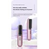 Generic Flux Cordless Hair Straightener Brush - Portable, Ideal for Travel. This Mini Ionic Hot Comb Straightener for Women Offers Lightweight, Cordless Design, and Fast Charging. (Pink)