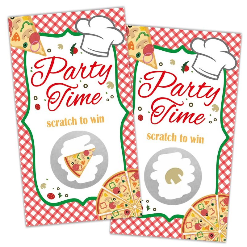REWIDPARTY Pizza Party Scratch Off Game Cards（32 PCS） Wedding Bridal ...