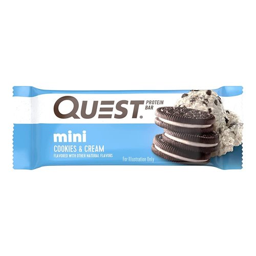 Quest Nutrition Mini Cookies & Cream Protein Bars, High Protein, Low Carb, Keto Friendly, 14 Count