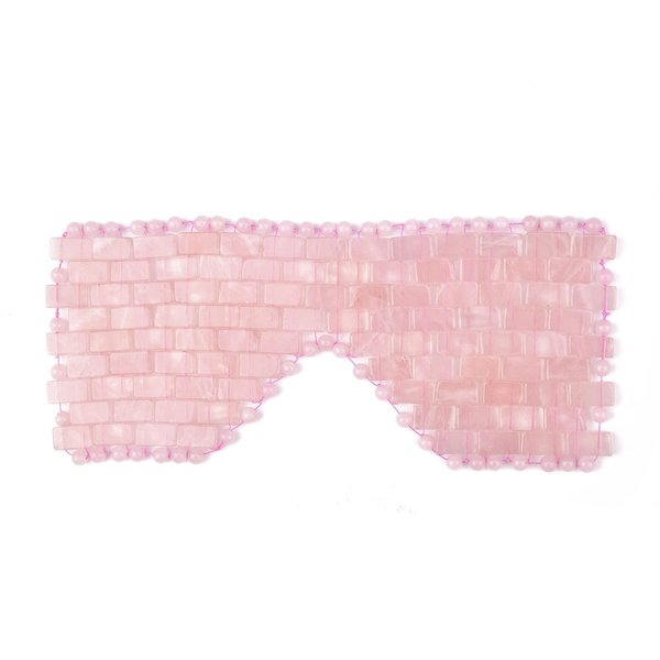 ideayard Rose Quartz Eye Mask, Cooling Jade Eye Mask 100% All Natural Crystal Eye Mask for Facial