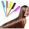 5pcs Colorful Rat Tail Comb Plastic Pointed Tail Comb Haircutting Comb Makeup Hairdressing Partition Comb Multicolor one-size