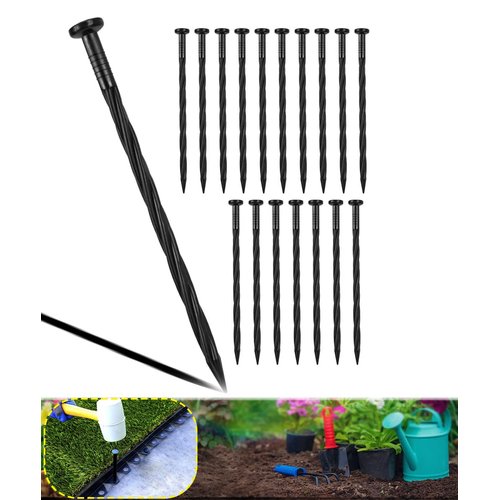Meboyz Plastic Edging Stakes,50-Pack 8-Inch Edging Spikes, Spiral Nylon Landscape Anchoring Spikes for Paver Edging, Weed Barrier, Artificial Turf & More Weed Barrier, Artificial Turf & More.