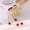 Red Rose Butterfly Gold Hair Claw Clips Metal Shark Clip Exquisite Hairpin for Women Girls Rose Tassels Hair Accessories for Thick Thin Hair Valentine's Day Gift 1 PCS