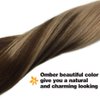 GOO GOO Clip in Hair Extensions Real Human Hair, 14inch 120g 7Pcs, 4/18 Balayage Chocolate Brown Highlighted Dirty Blonde, Remy Human Hair Extensions Clip ins for Women, Natural Human Hair