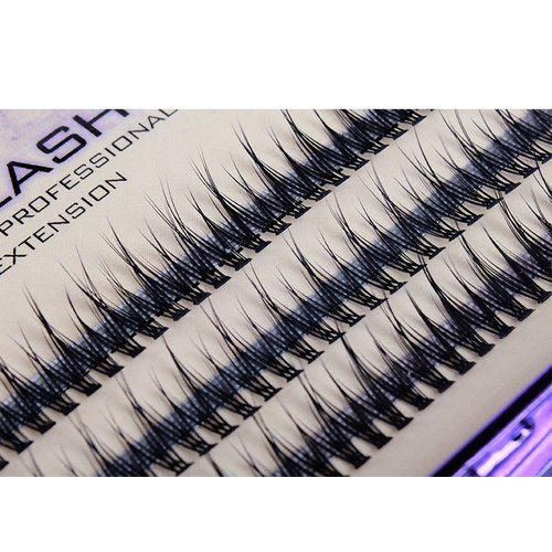 Bodermincer 120pcs 8mm/10mm/12mm/14mm/16mm to Choose Fish Tail Design 0.1 C Curl 3D Individual Mink False Eyelashes Extension Soft Black Fake False Eye Lashes （14mm）