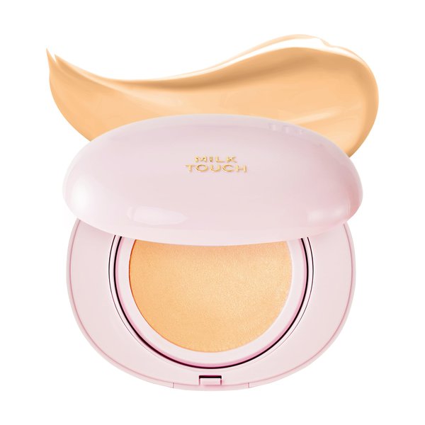 milktouch Milky Glow Cushion Foundation for REAL Glass Skin - NO Oxidation, Radiant Finish, Long-Lasting, Non-Creasing - Glutathione & Vitamin Complex Hydrating Skincare Benefits (24W Honey)