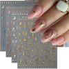 Moon Star Nail Stickers- 8Sheets Metallic Nail Art Stickers 3D Self-Adhesive Shiny Laser Stars Nail Supplies Gold Silver Nail Designs Stickers Sun Stars Moon Nail Decals for Women DIY Nail Decorations