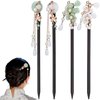 Beaupretty 4pcs Chinese Hair Sticks Wooden Hair Stick Flower Hair Chopsticks Chinese Hairpin Traditional Hair Sticks for Women