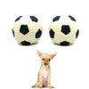 Lanco Small Dog Balls Squeaky Soccer Rubber Dog Toy Puppy (BlackSoccer)