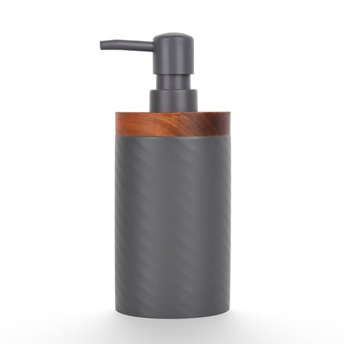380ml (13oz) Gray Resin Shower Gel Bottle with Pump - 1 Pack, Durable Leakproof Bath Container, Refillable Eco-Friendly Dispenser for Home, Salon, and Bathroom - BPA Free, Wide Mouth Design
