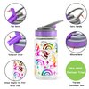 Home Tune 15oz Kids Water Drinking Bottle - Tritan BPA Free, Wide Mouth, Flip Sip Top, Easy Open, Lightweight, Leak-Proof Water Bottle with Cute Foil Print Design For Girls & Boys - Star