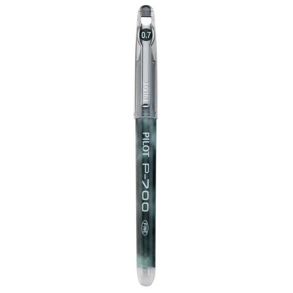 PILOT, Precise P-700 Gel Ink Rolling Ball Stick Pens, Marbled Barrel, Fine Point 0.7 mm, Black, Pack of 12
