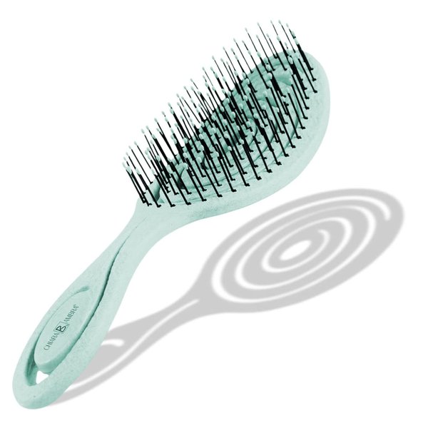 Chiara Ambra Organic Detangling Hair Brush for Women, Men & Children, Unique Spiral Hairbrush, Vented Hair Straightening Brushes for Straight, Curly & Wet Hair - Does not Pull on Hair – Turquoise