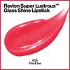 Revlon Super Lustrous Glass Shine Lipstick, Flawless Moisturizing Lip Color with Aloe, Hyaluronic Acid and Rose Quartz, Fire & Ice (005), 0.15 oz