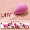 BEAKEY Latex Free Makeup Sponge Set of 6, Super Soft and High-definition Blender Beauty Sponge for Liquid, Cream and Powder, Pink Makeup Gifts