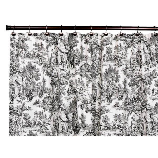 Victoria Park Toile Bathroom Shower Curtain, Black