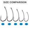 Barbless Fishing Hooks,200pcs Carp Fishing Hooks Freshwater Saltwater Circle Curve Shank Carp Hair Fishing Tackle (Size 2)