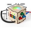 Montessori Busy Board Fidget Cube for Toddlers {Improved 2023 Version} Wooden Sensory Activity Cube Toys for Toddlers LED Light Up Buttons Pluggable Wires Baby Gifts Educational Learning Fidget Toy