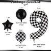 40 Inch Checkered Number Balloon 9 Black and White Race Car Birthday Balloons Baby Hippie Smile Party Shower Boys 9th Birthday Race Car Theme Party Decor Supplies 5 Pcs