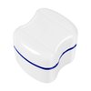 Healifty Retainer Case with Strainer Basket - Denture Storage Container Case Denture Cleaning Case for Braces, Dentures & Aligners (Blue)