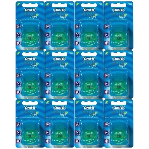 Oral-B Statin Tape Dental Floss 25m (12 Units) by Oral-B Satin Tape Mint