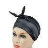 YANTAISIYU 2 Pcs Satin Head Wrap Fashion Headbands Satin Scarf for Wigs Laying Scarf for Lace Frontal Wigs Satin Headband for Yoga, Makeup, Facial, Sport (Black)