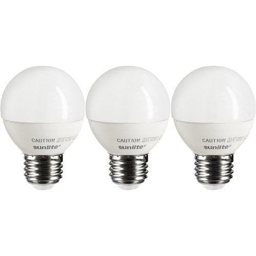 Sunlite G16 LED Dimmable Decorative Globe Vanity Light Bulbs, Frosted, 5W (40W Equiv.), 350 Lumens, Medium E26 Base, Mirror Lights for Bedroom and Bathroom, 120V, ETL Listed, 2700K Soft White, 3 Pack