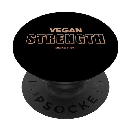 Vegan Strength Beige Vegan Gym Fitness Motivation Sayings PopSockets Swappable PopGrip