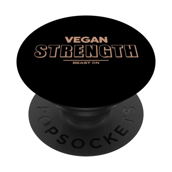 Vegan Strength Beige Vegan Gym Fitness Motivation Sayings PopSockets Swappable PopGrip