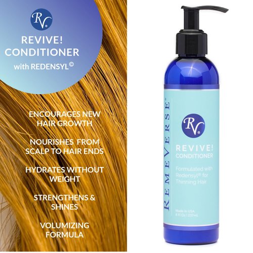 RemeVerse Replenishing Conditioner With Redensyl (3%) to Revive Thinning Hair - Hydrating Hair Growth Formula - Silicone & Sulfate Free - Botanical Blend - Vitamin C & E - Natural Citrus Scent - 8oz