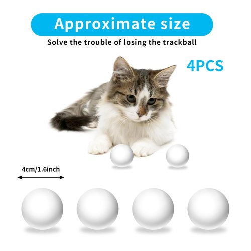 LYCTDD Cat Ball Toy Cat Track Balls Replacement Track Balls for Turbo Round Scratcher Toy (4 pcs), White