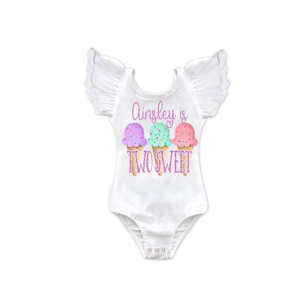Girls Personalized Sweet Ice Cream Birthday Top any age