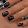 GLAMERMAID Extra Short Press on Nails - Pure Black Fake Nails Short Squoval, Natural Round Square Glue on Nails Glossy Gel, Acrylic Dark False Nail Kits for Women, Reusable Stick on Full Cover Nails