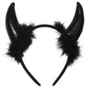WRBAJIS Halloween Devil Horns Headband Black Demon Horns Hair Bands Halloween Hair Accessories for Women Halloween Party Supplies Black