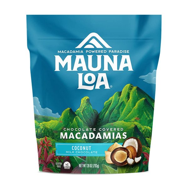 Mauna Loa Premium Hawaiian Roasted Macadamia Nuts, Milk Chocolate Coconut Flavor, Cocoa Dusted, 28 Oz Bag (Pack of 1)