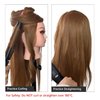 PERFEHAIR 22" Hair and Makeup Training Mannequin Head with 70% Real Hair, Cosmetology Manikin Doll Head for Girls Practice Face Make Up, Hair Styling-Light Brown