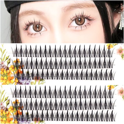 CB Individual False Eyelashes, DIY Individual Cluster Eyelash Extensions At Home, Natural Doll Look Lashes, Set Of 10mm/ 11mm/ 12mm, 2 Trays, Fishtail & Fairy Sandwich