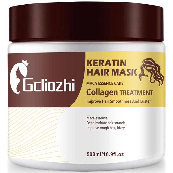 Collagen Hair treatment for Damaged Hair - 500ml Hair Collagen Mask Keratin Protein & Coconut Oil Deep Repair Conditioning Argan Oil Treatment for Curly or Straight Thin Fine Hair (500ml)