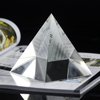 ZEAYEA 3 Pack Clear Crystal Pyramid, 2.4" Crystal Pyramid Prism, Glass Paperweight Pyramid Desk Ornament for Photography, Meditation, Home Office Decor, Gift, Crystal Pyramid Collectible