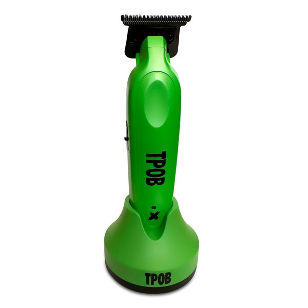 TPOB X Trimmer Slime with Stand Digital Brushless 7200rpm Professional Hair Trimmer Hair Clippers for Men, Psycho Zero Gapped Trimmer Cordless Rechargeable Clippers (X Trimmer Green)