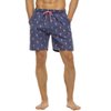 Nonwe Men's Beachwear Flamingo Print Relaxed Fit Soft Washed Swim Trunks Blue 36