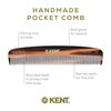 Kent 7T Handmade All Fine Tooth Pocket Comb for Men, Hair Comb Straightener for Everyday Grooming Styling Hair, Mustache and Beard, Use Dry or with Balms, Saw Cut and Hand Polished, Made in England