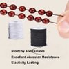 Elastic String for Bracelets, 2 Rolls 1 mm Sturdy Stretchy Elastic Cord for Jewelry Making, Necklaces, Beading Black and White