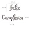 Silver Feliz Cumpleanos Small Letters Conjoined Balloons Feliz Cumpleanos Balloon Happy Birthday Balloons Birthday Banner Decoration Party Decoration Supplies